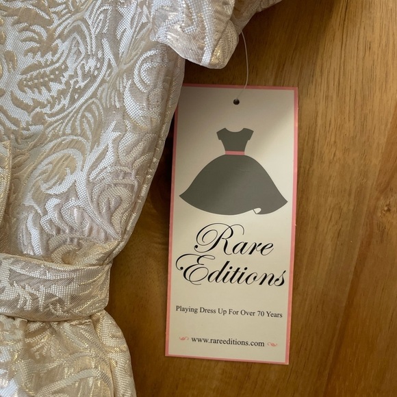 NWT Rare Editions Gold Beige Jacquard Dress, Size 8 - Picture 6 of 11